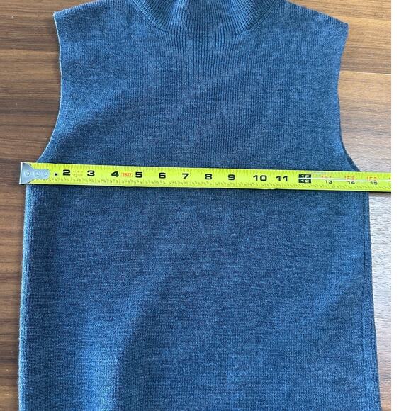 Club Monaco Merino Ribbed Mockneck Dress, Grey, 90% wool, current season, small - Picture 6 of 9